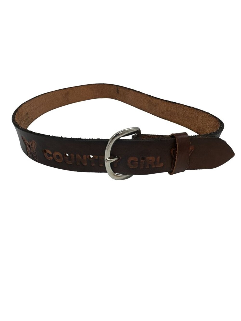 Country Girl Womens Leather Belt Brown Western Cowboy Emily Classic 41"